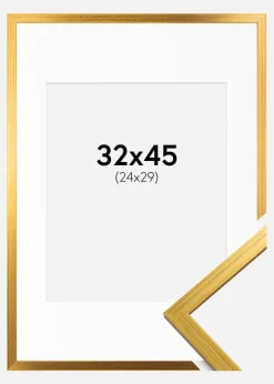 Ramme Edsbyn Guld 32x45 cm - Passepartout Hvid 25x30 cm