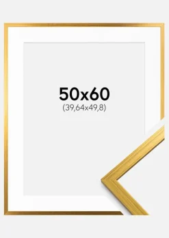 Ramme Edsbyn Guld 50x60 cm - Passepartout Hvid 16x20 inches