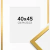 Ramme Edsbyn Guld 40x45 cm - Passepartout Hvid 11x13 inches