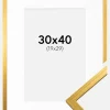 Ramme Edsbyn Guld 30x40 cm - Passepartout Hvid 20x30 cm