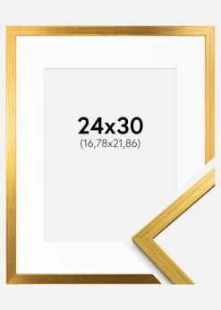 Ramme Edsbyn Guld 24x30 cm - Passepartout Hvid 7x9 inches