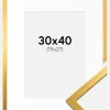 Ramme Edsbyn Guld 30x40 cm - Passepartout Hvid 20x28 cm