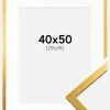 Ramme Edsbyn Guld 40x50 cm - Passepartout Hvid 30x40 cm