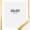 Ramme Edsbyn Guld 35x50 cm - Passepartout Hvid 30x35 cm