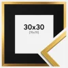 Ramme Edsbyn Guld 30x30 cm - Passepartout Sort 20x20 cm