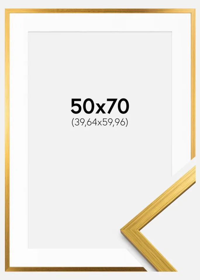 Ramme Edsbyn Guld 50x70 cm - Passepartout Hvid 16x24 inches