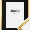 Ramme Edsbyn Guld 30x40 cm - Passepartout Sort 21x30 cm