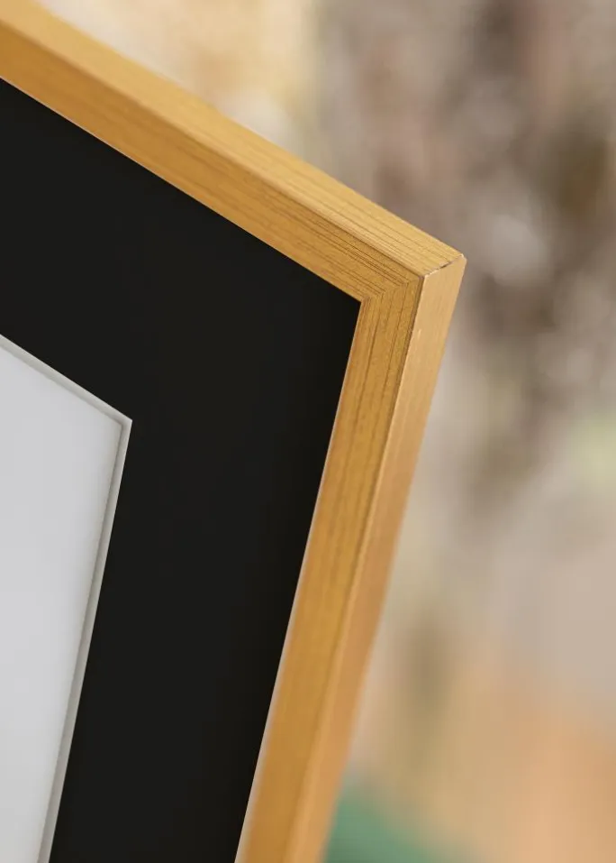 Ramme Edsbyn Guld 15x20 cm - Passepartout Sort 4x5 inches