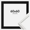 Ramme Edsbyn Hvid 60x60 cm - Passepartout Sort 50x50 cm