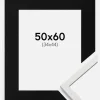 Ramme Edsbyn Hvid 50x60 cm - Passepartout Sort 35x45 cm