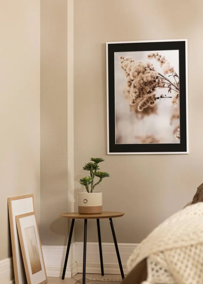 Ramme Edsbyn Hvid 50x60 cm - Passepartout Sort 35x45 cm