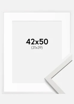 Ramme Edsbyn Hvid 42x50 cm - Passepartout Hvid 32x40 cm