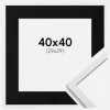 Ramme Edsbyn Hvid 40x40 cm - Passepartout Sort 30x30 cm
