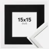 Ramme Edsbyn Hvid 15x15 cm - Passepartout Sort 10x10 cm