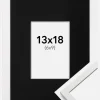 Ramme Edsbyn Hvid 13x18 cm - Passepartout Sort 7x10 cm