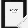 Ramme Edsbyn Hvid 40x50 cm - Passepartout Sort 30x40 cm