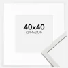 Ramme Edsbyn Hvid 40x40 cm - Passepartout Hvid 10x10 inches (25,4x25,4 cm)