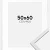 Ramme Edsbyn Hvid 50x60 cm - Passepartout Hvid 15x20 inches (38,1x50,8 cm)