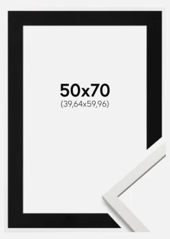 Ramme Edsbyn Hvid 50x70 cm - Passepartout Sort 16x24 inches (40,64x60,96 cm)