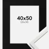 Ramme Edsbyn Hvid 40x50 cm - Passepartout Sort 27x35 cm