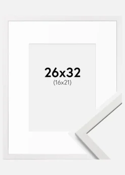 Ramme Edsbyn Hvid 26x32 cm - Passepartout Hvid 17x22 cm