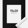 Ramme Edsbyn Hvid 15x20 cm - Passepartout Sort 4x5 inches (10,16x12,7 cm)