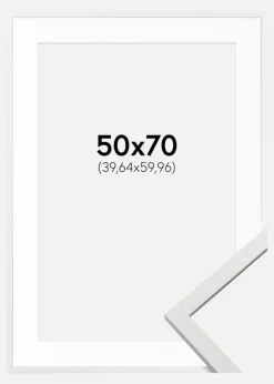 Ramme Edsbyn Hvid 50x70 cm - Passepartout Hvid 16x24 inches (40,64x60,96 cm)