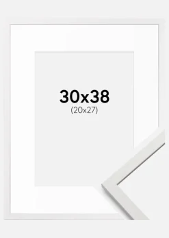 Ramme Edsbyn Hvid 30x38 cm - Passepartout Hvid 21x28 cm