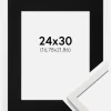 Ramme Edsbyn Hvid 24x30 cm - Passepartout Sort 7x9 inches (17,78x22,86 cm)