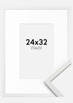 Ramme Edsbyn Hvid 24x32 cm - Passepartout Hvid 14x22 cm