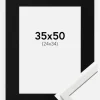 Ramme Edsbyn Hvid 35x50 cm - Passepartout Sort 25x35 cm