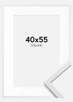 Ramme Edsbyn Hvid 40x55 cm - Passepartout Hvid 29x45 cm