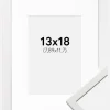 Ramme Edsbyn Hvid 13x18 cm - Passepartout Hvid 3,5x5 inches (8,89x12,7 cm)