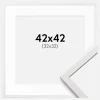 Ramme Edsbyn Hvid 42x42 cm - Passepartout Hvid 33x33 cm