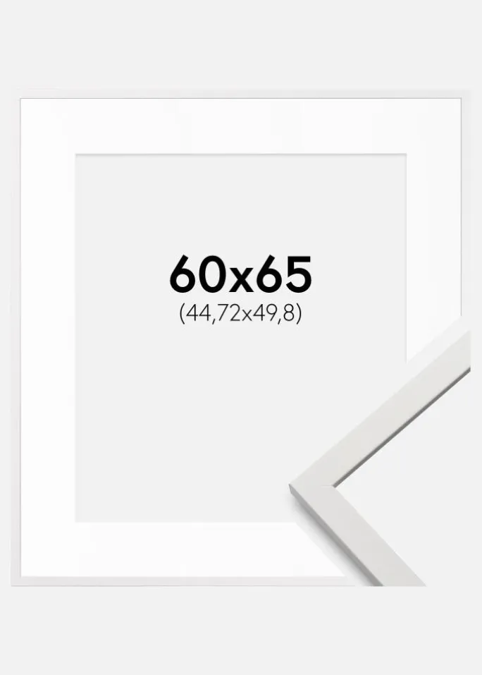 Ramme Edsbyn Hvid 60x65 cm - Passepartout Hvid 18x20 inches