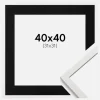 Ramme Edsbyn Hvid 40x40 cm - Passepartout Sort 32x32 cm