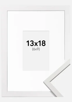 Ramme Edsbyn Hvid 13x18 cm - Passepartout Hvid 7x10 cm
