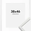 Ramme Edsbyn Hvid 38x46 cm - Passepartout Hvid 27x34,5 cm