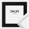 Ramme Edsbyn Hvid 24x24 cm - Passepartout Sort 18x18 cm