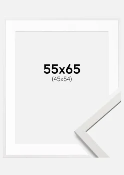 Ramme Edsbyn Hvid 55x65 cm - Passepartout Hvid 46x55 cm