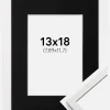 Ramme Edsbyn Hvid 13x18 cm - Passepartout Sort 3,5x5 inches (8,89x12,7 cm)