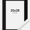 Ramme Edsbyn Hvid 20x28 cm - Passepartout Sort 15x23 cm