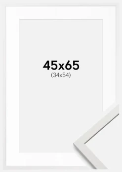 Ramme Edsbyn Hvid 45x65 cm - Passepartout Hvid 35x55 cm