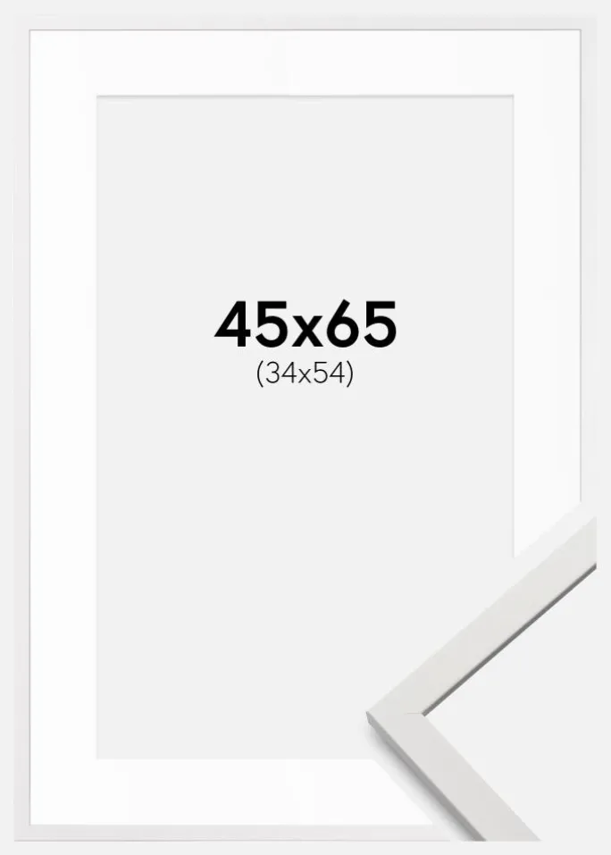 Ramme Edsbyn Hvid 45x65 cm - Passepartout Hvid 35x55 cm