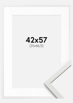 Ramme Edsbyn Hvid 42x57 cm - Passepartout Hvid 32x47,5 cm