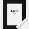 Ramme Edsbyn Hvid 13x18 cm - Passepartout Sort 9x13 cm