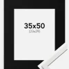 Ramme Edsbyn Hvid 35x50 cm - Passepartout Sort 24x30 cm