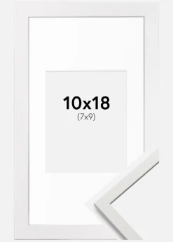 Ramme Edsbyn Hvid 10x18 cm - Passepartout Hvid 8x10 cm