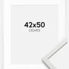 Ramme Edsbyn Hvid 42x50 cm - Passepartout Hvid 33x41 cm