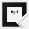 Ramme Edsbyn Hvid 18x18 cm - Passepartout Sort 12x12 cm